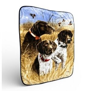 Heartland Plush Throw Blanket HuntingDogs Pointer Wildlife 50x60